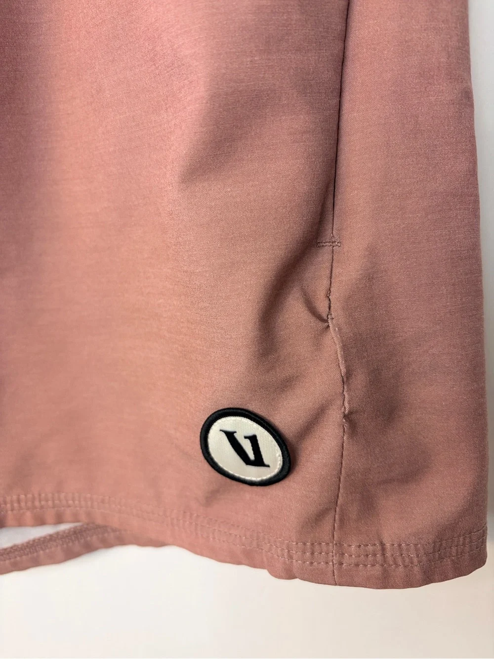 Vuori Men’s Unlined Maverick Volley Shorts in Zion Rose, Size Medium